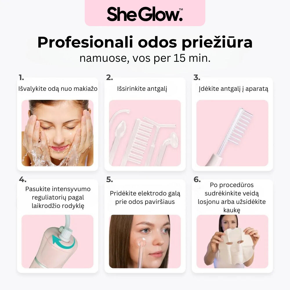 SheGlow™ aukšto dažnio srovių aparatas